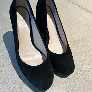 Black suede Cole Haan heels